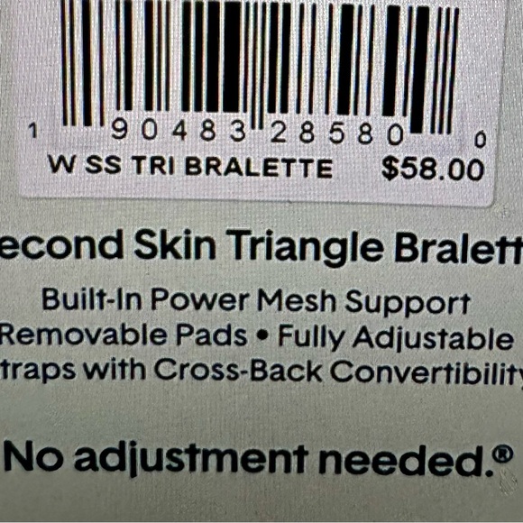 Tommy John Second Skin Triangle  Bralette Convertible Medium - Picture 9 of 9